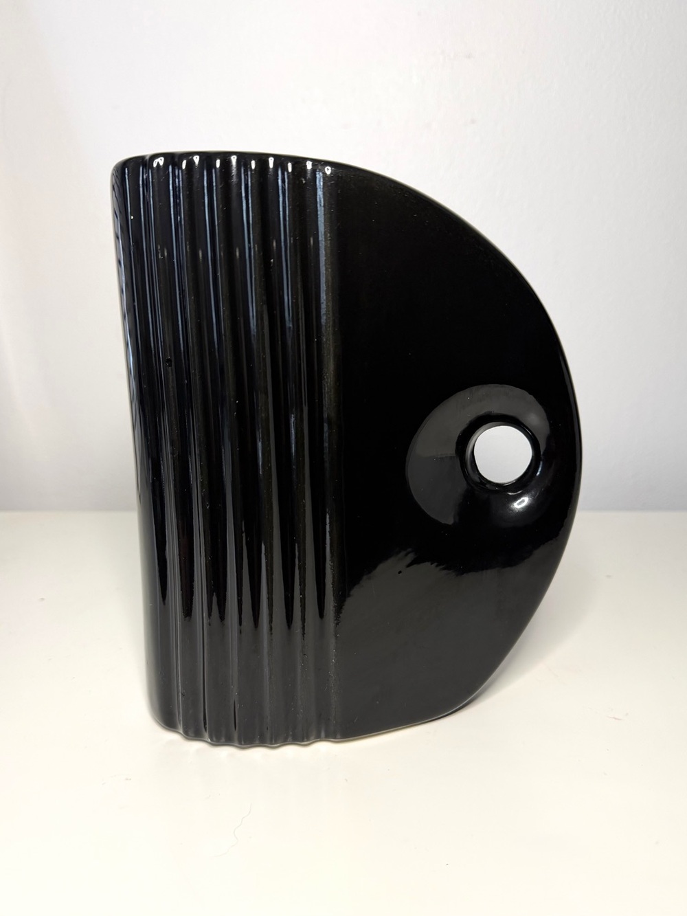 1980s Art Deco Revival Ceramic Pitcher/Vase